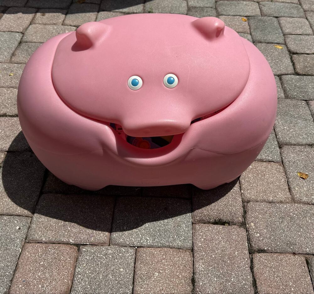 VTG 1994 STEP 2 XL Pink Kid, Pet, Toy Box Chest Farmhouse PIGGY Storage RARE
